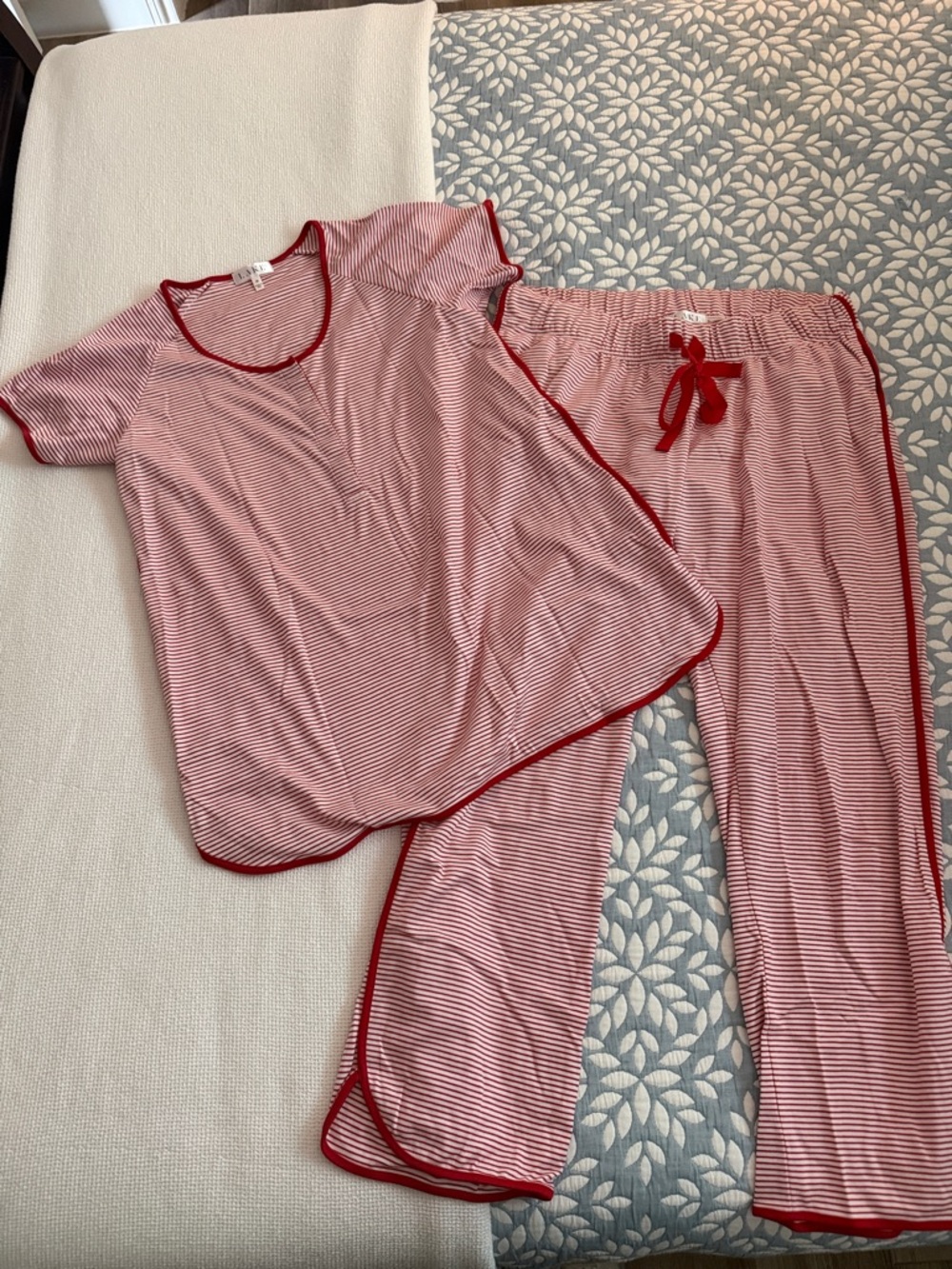 Pima Maternity Short-Long Set in Red